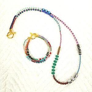 HANDMADE Colorful Festival Necklace & Bracelet
